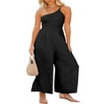 thumbnail image 2 of PENGXIANG Women Romper Sleeveless Off-Shoulder Neck Wide-Leg Trousers, 2 of 5