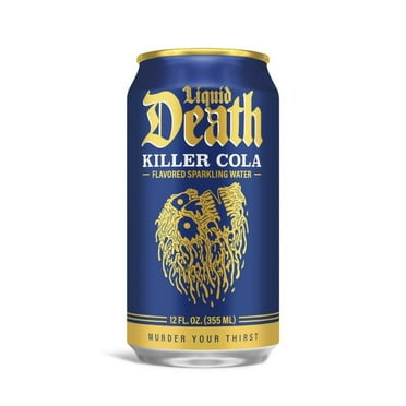 Liquid Death Sparkling Water, Killer Cola 12 oz. Size Can