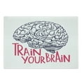 thumbnail image 1 of Vintage Cutting Board, Positive Words on Human Brain Intelligence Head Skull Humor Modern Image Art, Decorative Tempered Glass Cutting and Serving Board, Large Size, Pink Dark Blue, by Ambesonne, 1 of 1