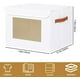 thumbnail image 5 of Cajas de almacenamiento de tela, cestas de almacenamiento de 13 x 9,1 x 7,9 pulgadas para estantes con tapas, contenedores de almacenamiento de tela con asas, cajas organizadoras decorativas de lino, 5 of 8