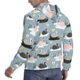 thumbnail image 6 of Honeii Swan Princess On Lake Pattern Mens Hoodies Men's Loose Sleeve Sweatshirt,Pullover Hooded Sweatshirt for Men,Essentials Hoodie-4X-Large, 6 of 7