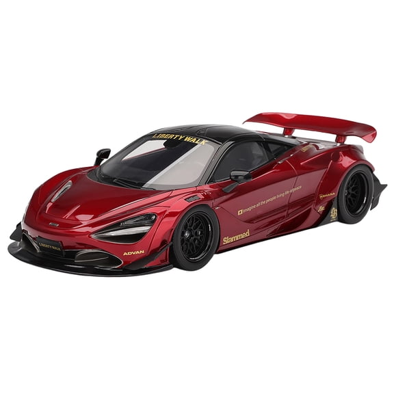McLaren 720S "LB-Works" Gem Red Metallic with Black Top 1/18 Model Car by Top Speed