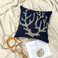 thumbnail image 2 of The HomeCentric Navy Blue Pillow CoverCouch Beaded Corals Ocean Beach Theme Pack of 2 18x18 inch (45x45 cm) Pillow CoverLinen Pillowcase Floral Mediterranean Eclectic - Sea Weed At The Shore, 2 of 10