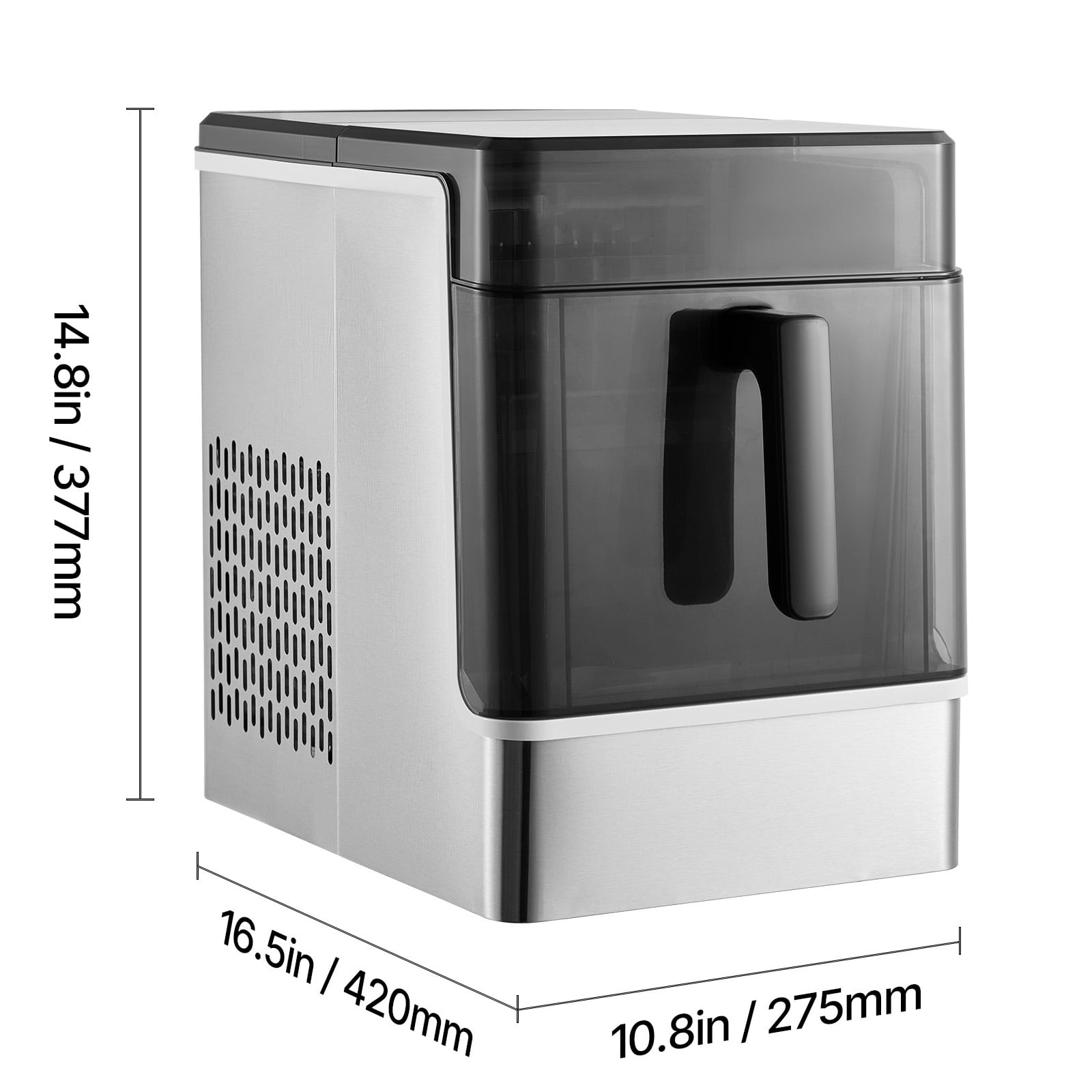 KFFKFF Countertop Ice Maker, Produces 32 Ice Cubes in 15 Minutes, 46lbs Daily Capacity, Portable Ice Machine with Self-Cleaning Function and Two Cube Sizes for Home, Kitchen, Office, or Party Use
