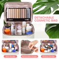 thumbnail image 4 of Bolsa de maquillaje HXLGMD grande con espejo de doble capa impermeable, 4 of 7