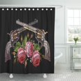thumbnail image 1 of ABPHQTO The Crossed Guns and Roses Classical Revolvers Spring Symbol Cortina de ducha 160x180 cm, 1 of 1