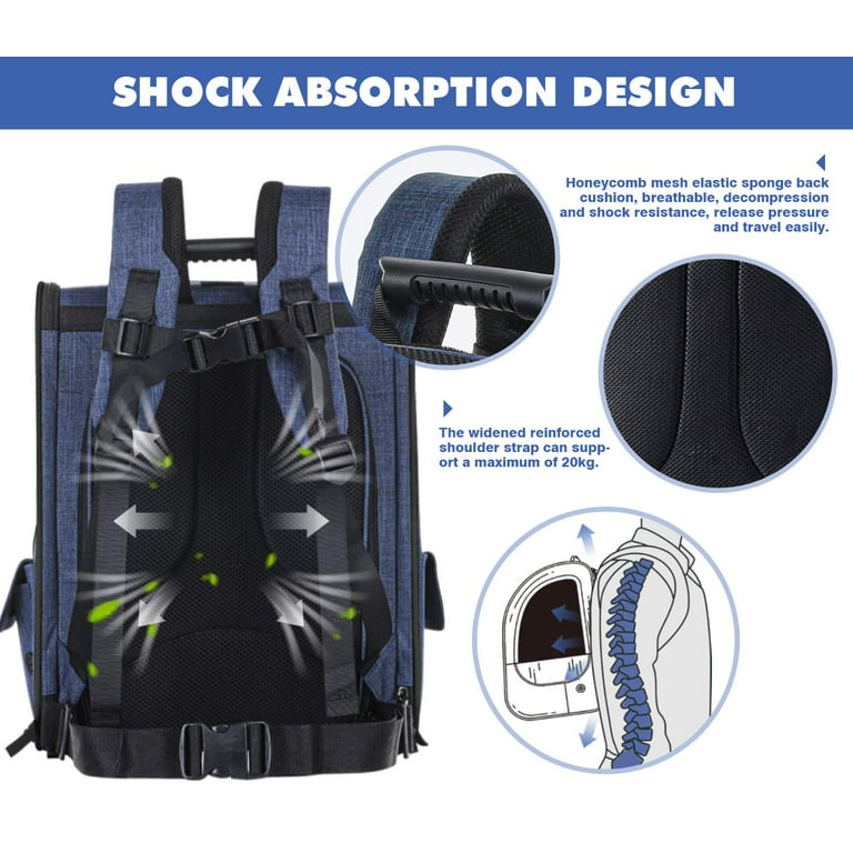 Apollo Walker Pet Carrier Backpack for Large/Small Cats and Dogs, Puppies, Safety Features and Cushion Back Support for Travel, Hiking, Outdoor Use