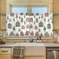 thumbnail image 2 of Yayeee Kitchen Curtains Set of 2 Light Filtering 57"x24" Over Sink Window Panels, Green Christmas House, 2 of 7