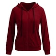 thumbnail image 4 of DeHolifer Womens Hoodies Zip Up Jackets Lightweight Tunic Sweatshirt Open Front Cardigan Red XXL, 4 of 7
