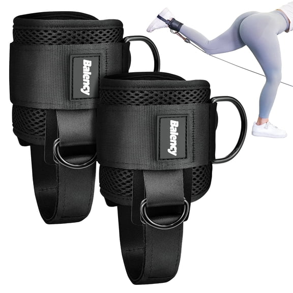 Ankle Straps for Cable Machine Woman, Balency Padded Ankle Strap for Cable Machine Kickback, Cable Ankle Attachment for Gym, Ankle Cuff, Kickback Ankle Strap for Glute Workout, Leg Extensions