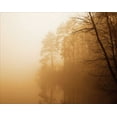 thumbnail image 2 of Hausenflock, Alan 24x20 Black Ornate Wood Framed with Double Matting Museum Art Print Titled - Fog on Shelly Lake I, 2 of 4