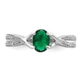 thumbnail image 5 of 14k White Gold Ring Gemstone Womens Emerald 0.06 ct 0.78 Oval and Diamond, 5 of 8
