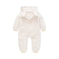 thumbnail image 3 of Infant Hooded Fleece Jumpsuit with Bear Ears One Piece Soft Plush Romper for Children Boys and Girls Newborn Outfit, 3 of 3
