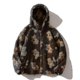 thumbnail image 2 of Sudadera informal gruesa con capucha para mujer, suéter de felpa con bolsillo con cremallera y patrón de dibujos animados, Top de invierno, 2 of 4
