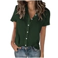 thumbnail image 3 of Camisas de manga larga,Blusa de lino holgada con cuello en V y manga larga de poliéster, ropa informal de calle para mujer, sopatenor, 3 of 9