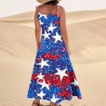 thumbnail image 4 of Women's Lightweight Sleeveless Dress Casual Patriotic Print, Long Beach Sundress with Pocket Design, Ideal for Summer Holidays,Gray L, 4 of 4
