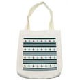 thumbnail image 1 of Anchor Tote Bag, Borders Stripes and Marine Form Hipster Design Retro Style Maritime, Cloth Linen Reusable Bag for Shopping Books Beach and More, 16.5" X 14", Cream, by Ambesonne, 1 of 2