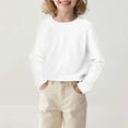 thumbnail image 6 of vdgthytj Kids Long Sleeve Shirts Round Neck Casual Solid Color Basic Tee Tops for Boy Girl 3-13 Years, 6 of 7