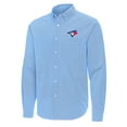 thumbnail image 2 of Men's Antigua Powder Blue Toronto Blue Jays Porter Woven Long Sleeve Button-Down Shirt, 2 of 3