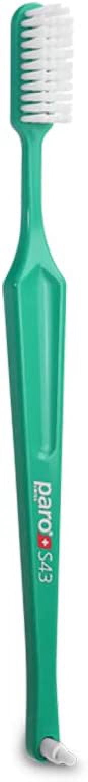 Paro S43 Toothbrush | Compact Brush Head With Soft Bristles | Exchangeable Inter Space F | 4 Rows, 43 Tufts | 6 Pack