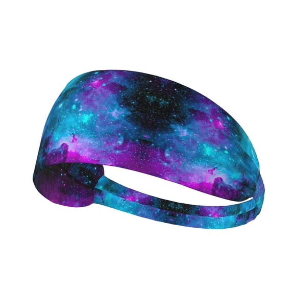 Unisex Galaxy Sweatband Sports Headband For Running Cycling Yoga Workout Stretchy Hairband