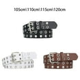 thumbnail image 5 of TSSUOUN Punk Double Needle Buckle Waistband Women's Eye Belt White Paired Jeans Double Empty Buckle Waistband, 5 of 5