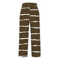 thumbnail image 5 of Women's Linen Pants Summer 2026 Casual Elastic Waist Split Straight Leg Pant Boho Printed Comfy Trousers with Pockets, 5 of 6