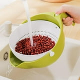 Double Layer Drain Colander Rice Washer Strainer Bowl Detachable ...