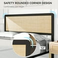 thumbnail image 4 of Queen Size Metal Bed Frame with Rattan Headboard and Footboard, Platform Bed Frame with Safe Rounded Corners, Under Bed Storage, Strong Metal Slat Support, No Box Spring Needed, 4 of 8