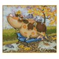 thumbnail image 1 of Stitch Embroidery Piure with stitch set, Embroidery Set Embroidery Set Cow And Birds - Embroidery Pattern 34x31cm 14CT 34x31cm, 1 of 9