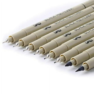 TOOLI-ART Micro-Line Pens With Case, 14/Set Black, Fineliner, Multilin