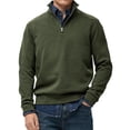 thumbnail image 2 of Migroa Mens Solid Color Half Zip Sweatshirt, Stand Collar Hoodless Top Sport Casual Shirt Long Sleeve, 2 of 4