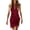 Red, variant on SAWOBUUN Womens Sleeveless Mini Dress Casual Deep V Neck Button Trendy Tank Dress with Dual Pockets