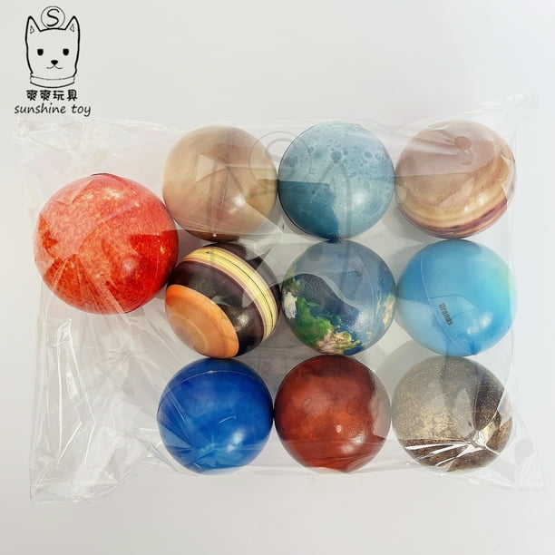 跨境63mm八大行星pu球儿童科教玩具海绵泡沫压力球太空主题星空球as the picture Deng Xun unisex