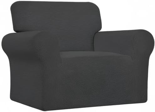 Wehilion Stretch Oversized Sofa Slipcover 1-Piece Sofa Cover Furniture Protector Couch Soft with Elastic Bottom for Kids, Polyester Spandex Jacquard Fabric Small Checks Christmas Red