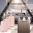 thumbnail image 2 of Suitcase Tag, Rose Gold Luggage Tag Suitcase, Airplane Travel, PU Leather, Durable, Aesthetic, Help Identification, Privacy Protection, 2 of 4