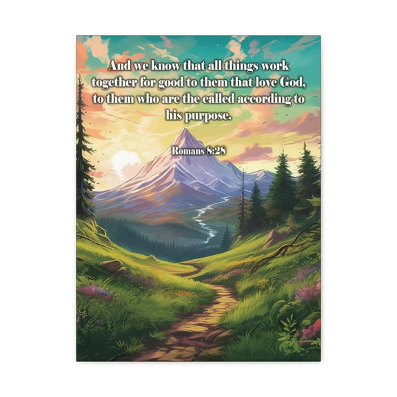 Scripture Walls All Things Work Together Romans 8:28 Christian Wall Art Print Ready to Hang Unframed