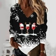thumbnail image 2 of Sweat-shirt de Noël Femmes Imprimé Mode Pull Col Rond Chaud Pull à Manches Longues Fermeture Cardigan Mi-Longueur Jacket Vacances Xmas Outwear, 2 of 4