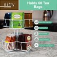 thumbnail image 3 of HAHDAXIA Carrousel Tournant pour Sachets de Thé Astucieux – 6 Compartiments, jusqu'à 60 Sachets de Thé, Rotation à 360 Degrés, Plateforme « Lazy Susan », Design Blanc Moderne, Organisation pour Comptoir de Cuisine à la Maison Ou au Bureau, 3 of 7