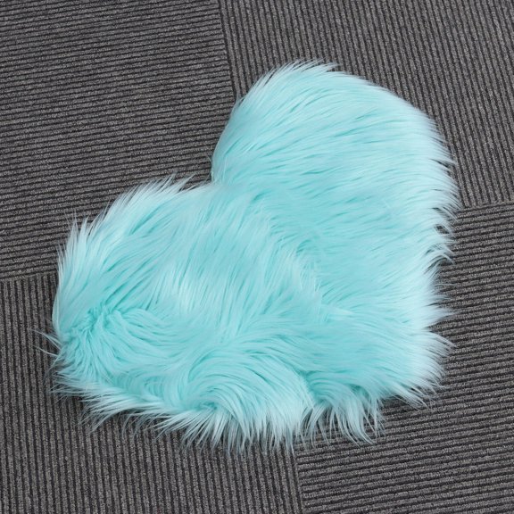 Moluckfu Love Heart Area Rug Sky-Blue Plush for Living Room Decoration