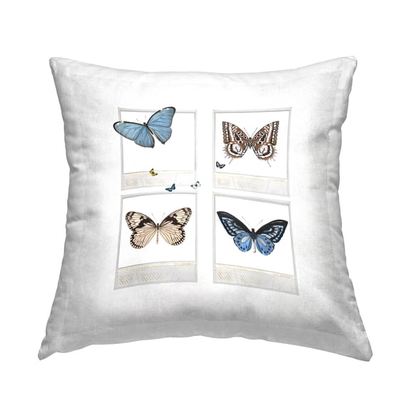 Stupell Industries Varied Butterflies Retro Instant Film Printed Throw Pillow Design by Karen Smith
