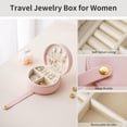 thumbnail image 3 of Small Travel Jewelry Case, Portable Jewelry Organizer Box for Necklace Rings Earrings, Travel Essentials Jewelry Storage for Women Girls, Green, 3 of 8