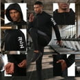 thumbnail image 4 of BUYJYA 5P Men's Gym Clothes Sets T-Shirt Long Sleeve Athletic Short Running Jacket Workout Pants, 4 of 9
