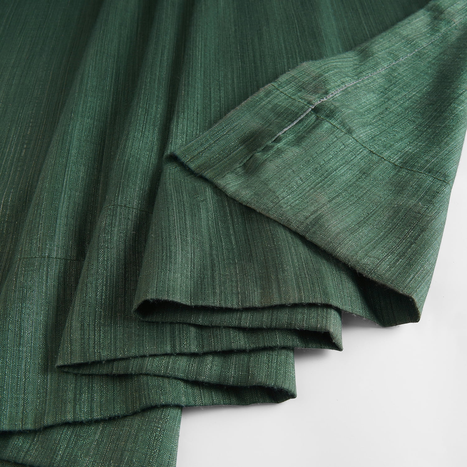 Half Price Drapes Dark Green Rustic Linen Weave Light Filtering Curtains for Bedroom (2 Panel), 50W X 84L