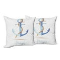 thumbnail image 6 of Ambesonne Ocean Throw Pillow Cover 2 Pack, Classic Sail Emblem, 16", Blue White Brown, 6 of 6