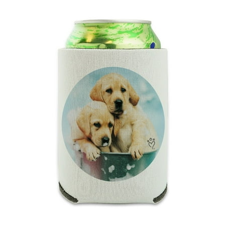 Table Ice Bucket Holder Labrador Retriever Puppies Dogs Bath Bubbles Bucket Can Cooler - Drink Sleeve Hugger Collapsible Insulator - Beverage Insulated Holder ()