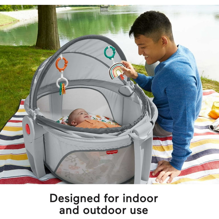 Fisher-Price 2-in-1 On-the-Go Baby Dome, Portable Bassinet Play