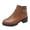 Brown-A, variant on Ankle Boots for Women Low Heel Chelsea Booties for Fall Winter Casual Round Toe Short Boots with Non-slip Sole, Buckle Strap Chunky Shoes Comfortable Slip On Dress Boot