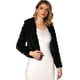 thumbnail image 1 of Abrigo de piel sintética Allegra K chaqueta cuello de punta Negro M, 1 of 5