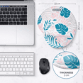 thumbnail image 4 of Mouse Pad Ergonomico Rosa Con Pintura de Hojas Azul/Blanco, Labg, 4 of 5